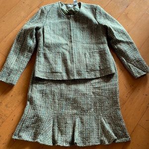 Emma James 16P Boucle skirt and 14P jacket lined beautiful browns, greens, blues